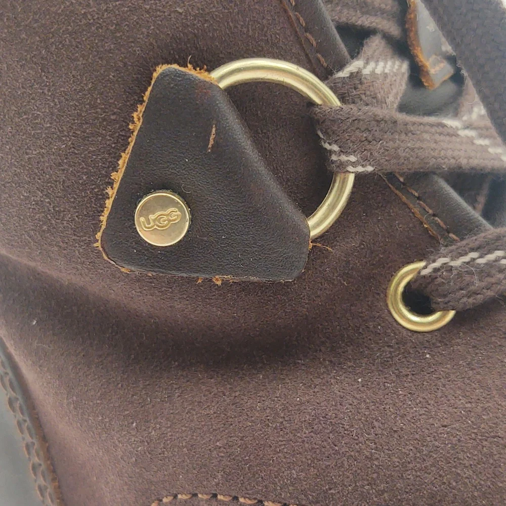UGG Hapsburg Hiker Boots Brown Suede Leather 7.5 Hiking Gorpcore Après Ski